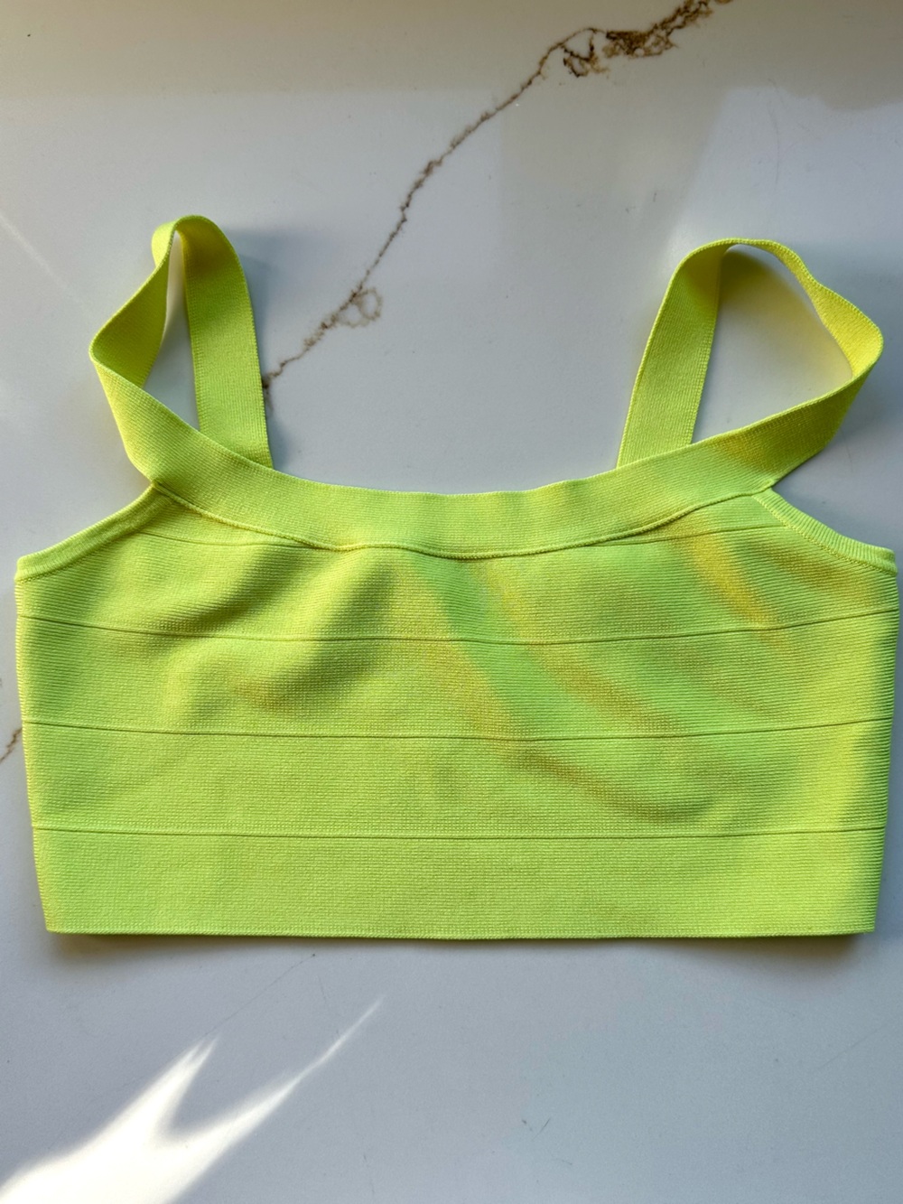 Guess Neon Yellow Cropped Tank Top XS